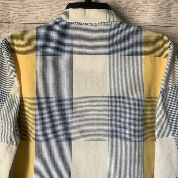 Vintage Country Suburbans Plaid Lightweight Blazer Shirt Blue Sweater Size 12 - Picture 13 of 16